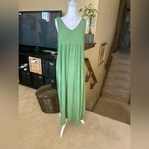 Green Tie Strap Low Back Tie-Dye Maxi Dress